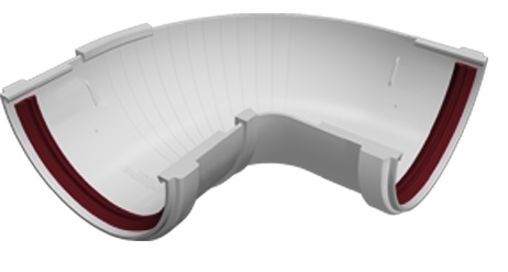 Угол желоба составной 90-150 град. ПВХ Grand Line белый