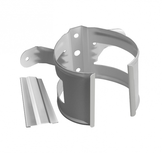 Хомут трубы металлический на дерево Grand Line ПВХ белый