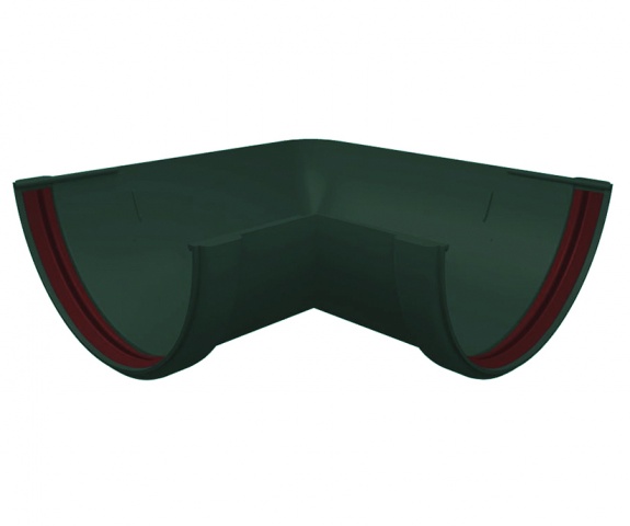 Угол желоба 90 град. универсальный ПВХ Grand Line зелёный (RAL 6005)