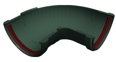 Угол желоба составной 90-150 град. ПВХ Grand Line зелёный (RAL 6005)