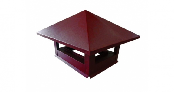 Дымник на трубу 520х390мм 0,45 Drap с пленкой RAL 3005 красное вино