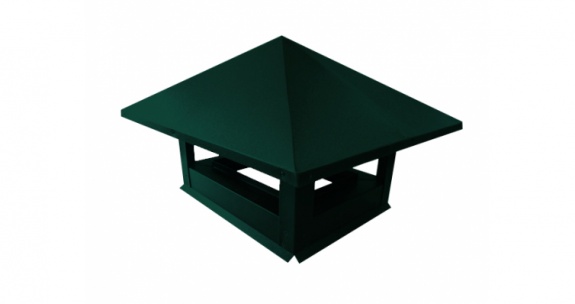 Дымник на трубу 520х390мм 0,45 РЕ с пленкой RAL 6005 зеленый мох