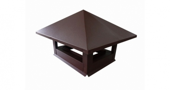 Дымник на трубу 520х390мм 0,5 GreenCoat Pural Mat с пленкой RR 887 шоколадно-коричневый (RAL 8017 шоколад)