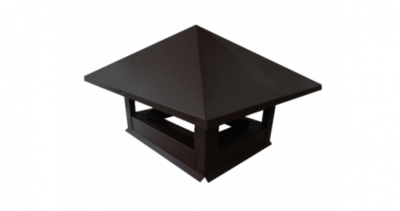 Дымник на трубу 520х390мм 0,5 GreenCoat Pural Mat с пленкой RR 23 темно-серый (RAL 7024 мокрый асфальт)