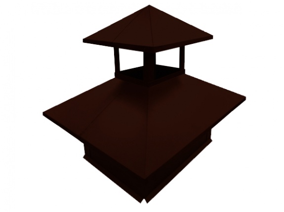 Дымник на трубу двойной 520х390мм 0,5 GreenCoat Pural BT с пленкой RR 887 шоколадно-коричневый (RAL 8017 шоколад)