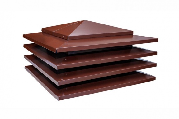 Дымник на трубу елка 520х390мм 0,5 Velur с пленкой RAL 8017 шоколад