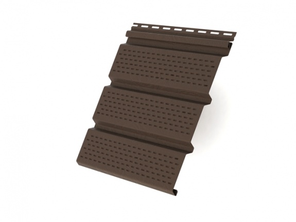 Софит T4 полностью перфорированный Grand Line виниловый 3,0 коричневый