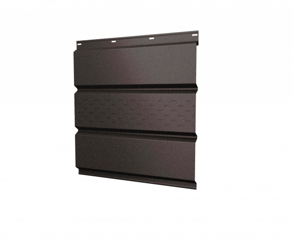 Софит металлический центральная перфорация 0,5 Quarzit lite с пленкой RR 32 темно-коричневый