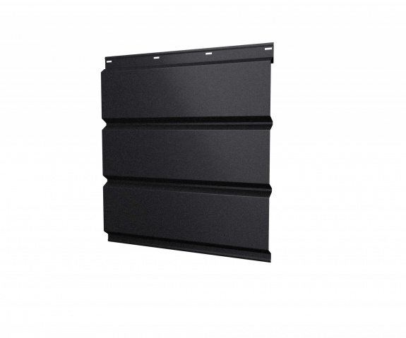 Софит металлический без перфорации 0,5 Quarzit lite с пленкой RAL 9005 черный