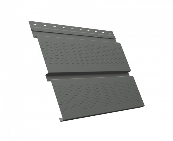 Металлический софит Квадро брус с перфорацией 0,45 PE RAL 7005 мышино-серый