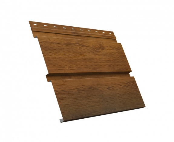 Металлический софит Квадро брус с перфорацией 0,45 Print Elite Golden Wood