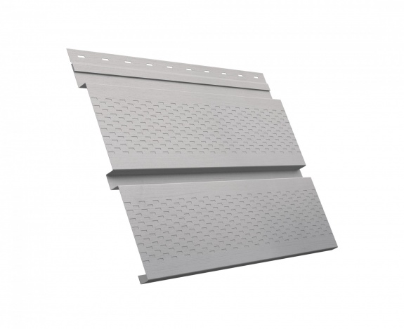 Металлический софит Квадро брус с перфорацией 0,45 Print Elite Milky Wood