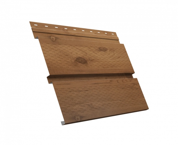 Металлический софит Квадро брус с перфорацией 0,45 Print Elite Nutwood