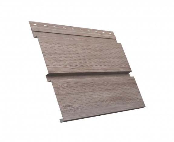 Металлический софит Квадро брус с перфорацией 0,45 Print Elite White Wood