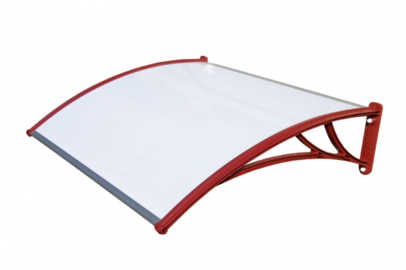 Козырьки Krovent из поликарбоната 1200х930х280 молочн.(крас. кроншт)