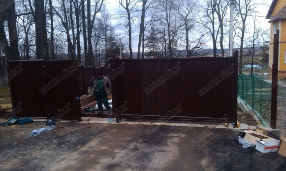 Ворота откатные Estet 2,0х3,5 RAL 8017