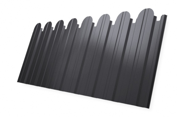 Профнастил С10B фигурный 0,45 PE RAL 7004 сигнальный серый