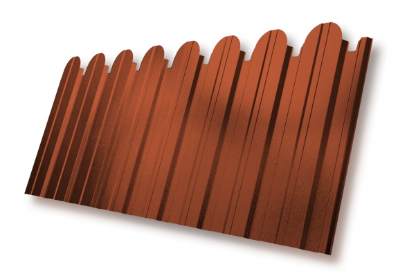 Профнастил С10B фигурный 0,45 PE RAL 8004 терракота
