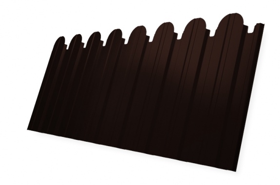 Профнастил С10B фигурный Grand Line 0,5 Quarzit с пленкой RAL 8017 шоколад