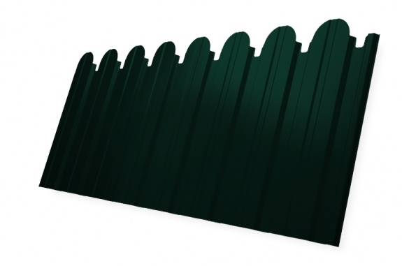Профнастил С10B фигурный 0,45 PE с пленкой RAL 6005 зеленый мох