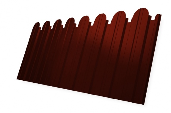 Профнастил С10B фигурный 0,45 PE RAL 3009 оксидно-красный