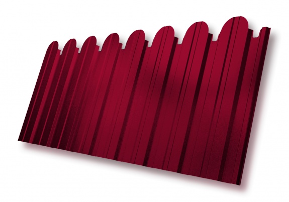 Профнастил С10B фигурный 0,45 PE RAL 3003 рубиново-красный