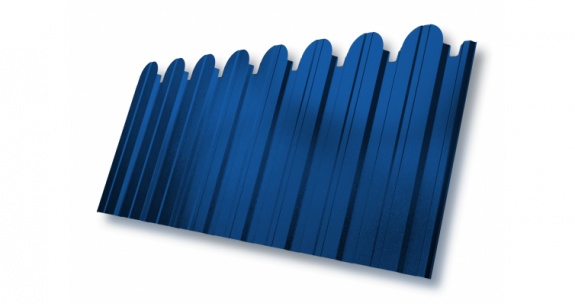 Профнастил С10B фигурный 0,45 PE с пленкой RAL 5005 сигнальный синий
