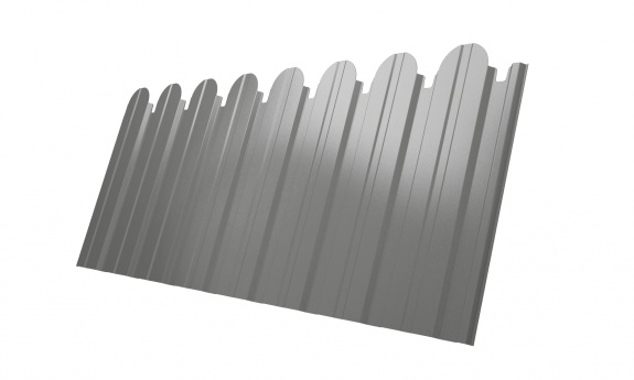 Профнастил С10B фигурный 0,45 PE с пленкой RAL 9006 бело-алюминиевый