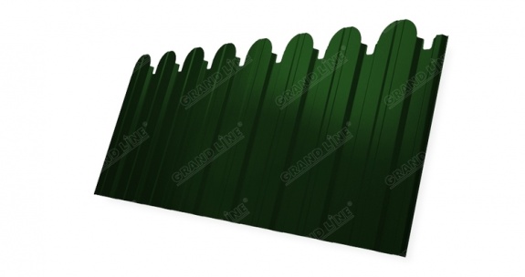 Профнастил С10B фигурный Grand Line 0,5 Atlas с пленкой RAL 6005 зеленый мох