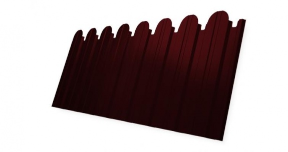 Профнастил С10B фигурный 0,45 Drap RAL 3005 красное вино