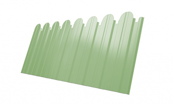 Профнастил С10B фигурный 0,45 PE с пленкой RAL 6019