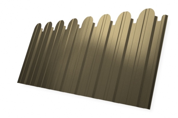 Профнастил С10B фигурный 0,45 PE с пленкой RAL 1014 слоновая кость