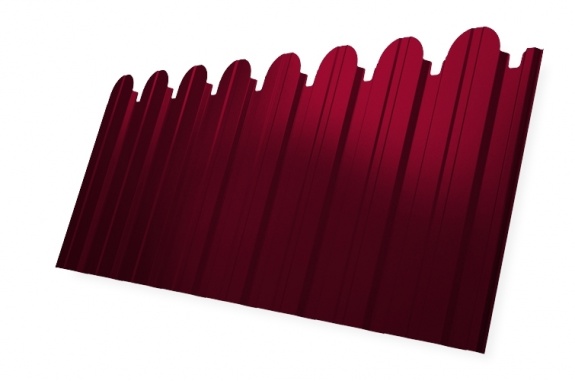Профнастил С10B фигурный 0,45 PE с пленкой RAL 3003 рубиново-красный