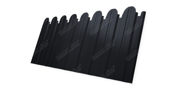 Профнастил С10B фигурный 0,5 Satin с пленкой RAL 7024 мокрый асфальт