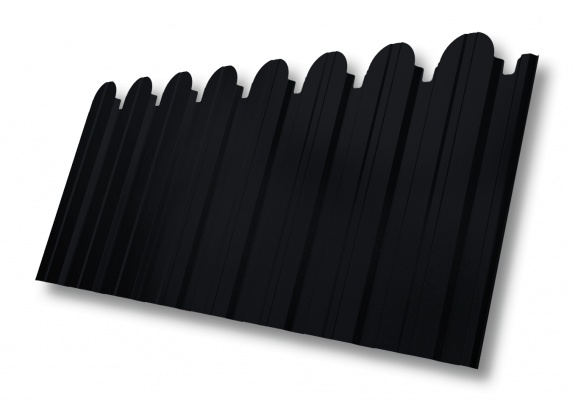 Профнастил С10B фигурный Grand Line 0,5 Quarzit lite RAL 9005 черный