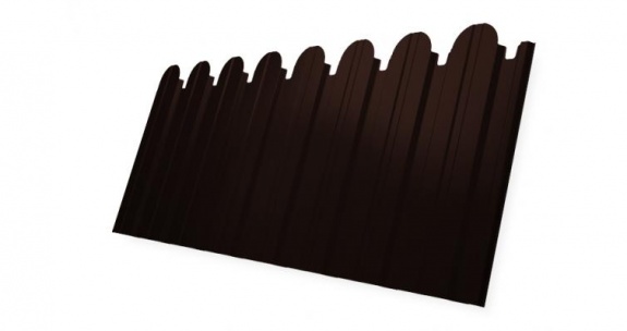 Профнастил С10B фигурный Grand Line 0,5 Quarzit Pro Matt с пленкой RAL 8017 шоколад