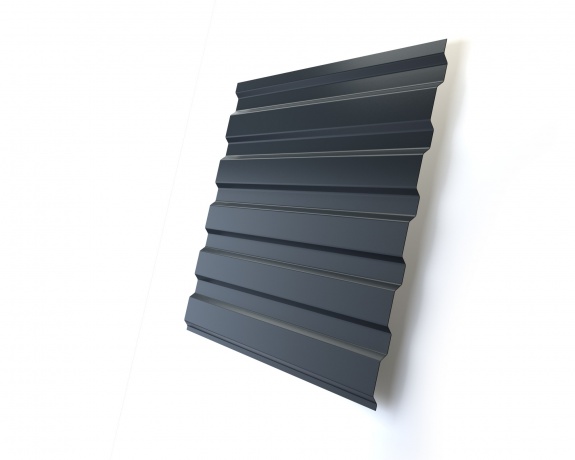 Профнастил С20А 0,5 GreenCoat Pural BT, matt RR 23 темно-серый (RAL 7024 мокрый асфальт)