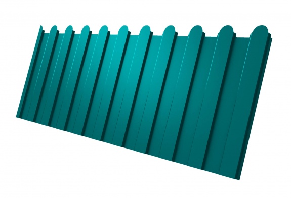 Профнастил С8А фигурный 0,45 PE с пленкой RAL 5021 водная синь_old