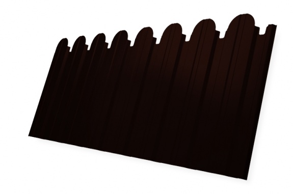 Профнастил С10B фигурный 0,45 PE RR 32 темно-коричневый