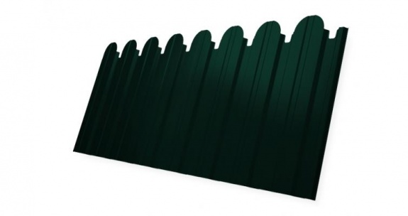 Профнастил С10B фигурный Grand Line 0,5 Quarzit с пленкой RAL 6005 зеленый мох