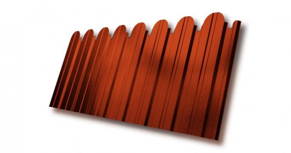 Профнастил С10B фигурный 0,45 PE с пленкой RAL 2004 оранжевый