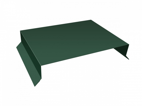 Парапетная крышка прямая 250мм 0,5 Quarzit lite с пленкой RAL 6005 зеленый мох