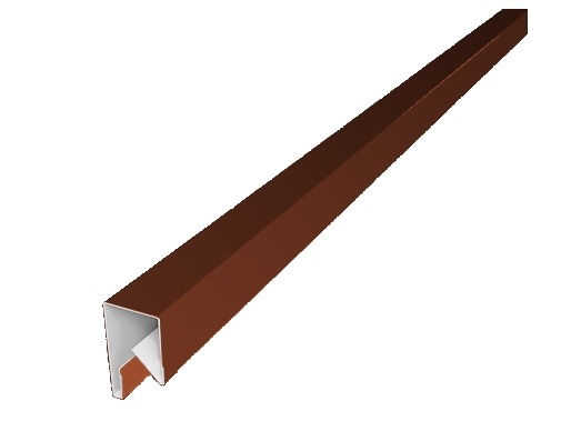 Планка П-образная заборная 17 0,5 Satin с пленкой RAL 8004 терракота