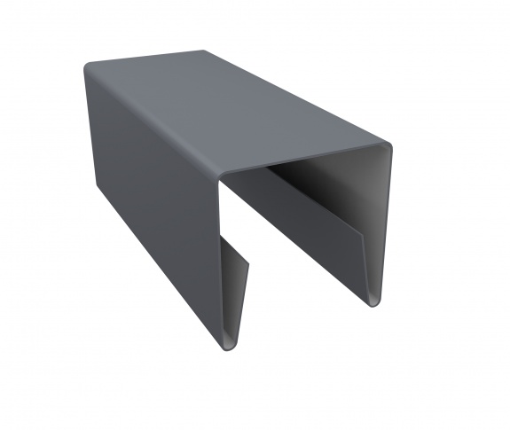 Планка П-образная заборная 20 0,45 PE с пленкой RAL 9006 бело-алюминиевый