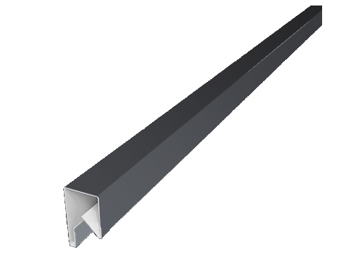 Планка П-образная заборная 17 0,45 PE с пленкой RAL 9006 бело-алюминиевый