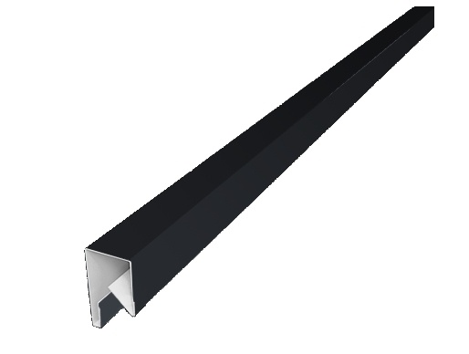 Планка П-образная заборная 17 0,5 Quarzit lite с пленкой RAL 7024 мокрый асфальт