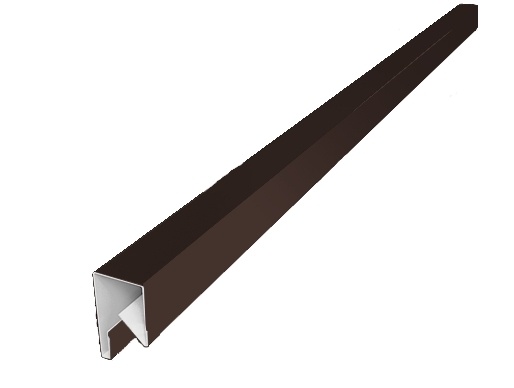 Планка П-образная заборная 17 0,5 Satin с пленкой RR 32 темно-коричневый