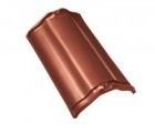 Центральная коньковая черепица без муфт Braas Рубин 11V Глазурь каштан