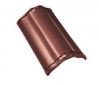 Центральная коньковая черепица без муфт Braas Рубин 13V Глазурь красный бук