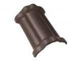 Центральная коньковая черепица с муфтами Braas Рубин 13V Ангоб темно-коричневый